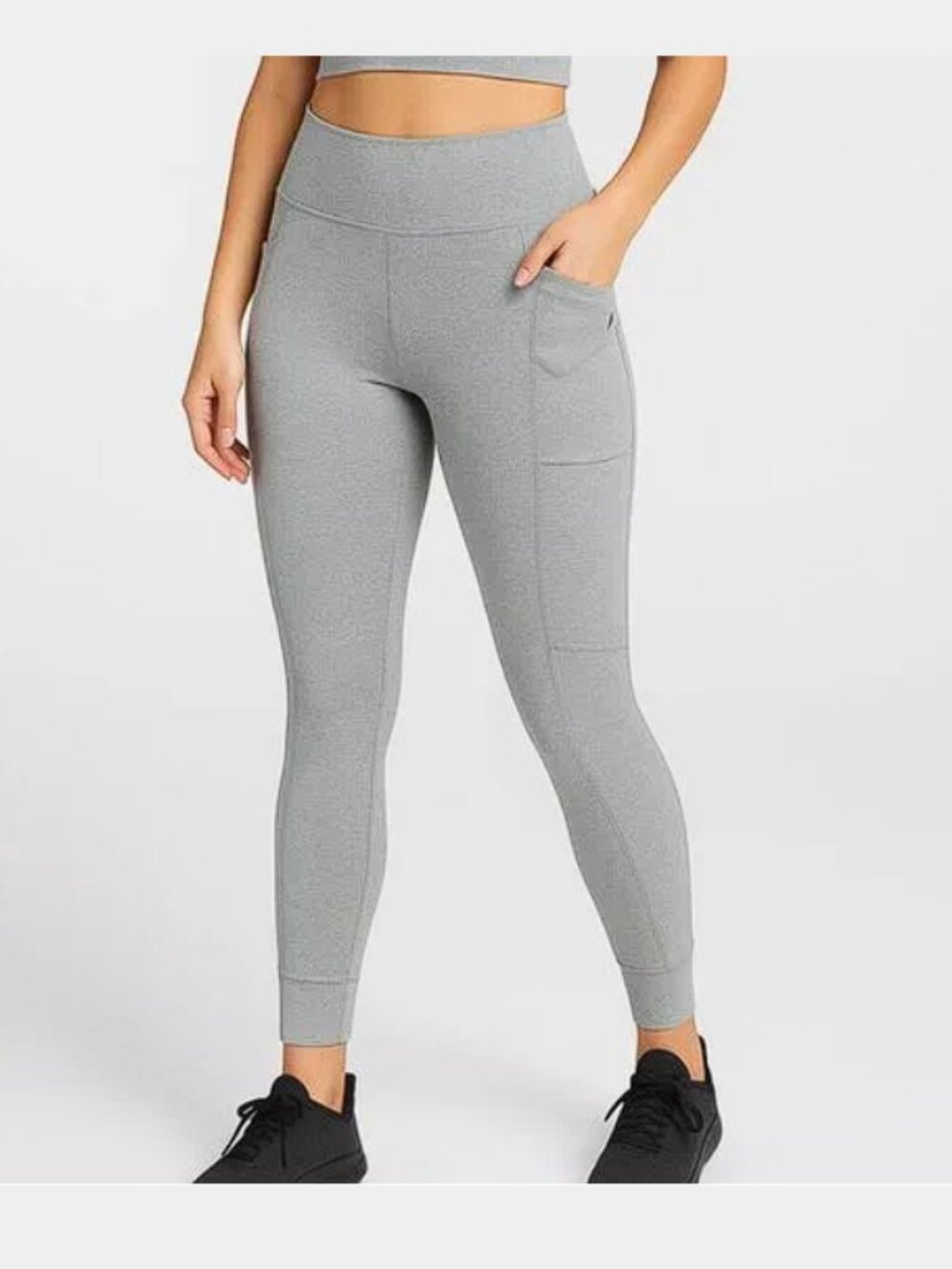 Kyodan Outdoor High Rise Size Pockets Gray Heather Leggings (L) NWOT!